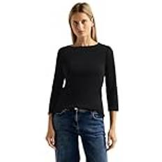 Cecil Damen Basic Boatneck T-Shirt, Black