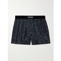 Tom Ford Cheetah-Print Stretch-Silk Boxer Shorts Men Black