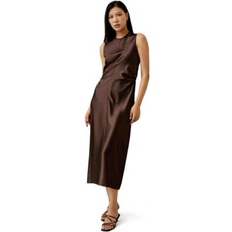 LilySilk Women's Sleeveless A-line Dress for Women Dark brown