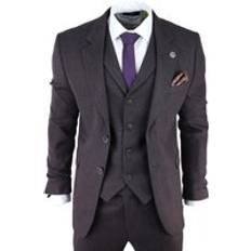 Purple Suits Truclothing AK Collection Herringbone Tweed Piece Suit Purple 40R