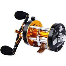 Sougayilang SougayilangFishing reels Round Baitcasting Reel Conventional Reel Reinforced Metal Body & Supreme Star Drags-Right Hand-Golden-Black-Warrior 6000