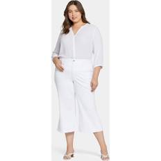 NYDJ Women's Patchie Wide Leg Capri Jeans In Petite Plus in Optic White, 28WP Denim