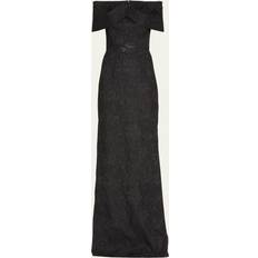 Teri Jon Metallic Off-the-Shoulder Jacquard Gown