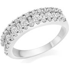 Beaverbrooks Beaverbrooks Women's 9ct White Gold Cubic Zirconia Eternity Ring, N White/Clear