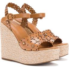 Platform Heeled Sandals Larroudé Women's Jasmine Flower Espadrille Wedge Platform Sandals