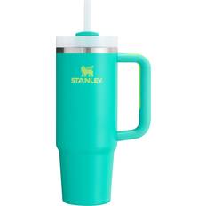 Green Cups & Mugs Stanley Quencher H2.0 FlowState Heat Wave Collection Tropical Teal Travel Mug 30fl oz