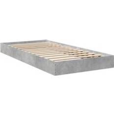 vidaXL Bedframe Bewerkt Hout 75x190 cm Grijs