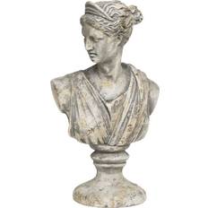 Chic Antique Bust Woman Antique Grey Prydnadsfigur 30cm