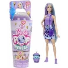 Mattel Barbie Pop Reveal-docka och tillbehör i bubbelteserien, modedocka och husdjur med doft av taro, åtta överraskningar som inkluderar färgförändring, mugg med förvaring, HTJ19