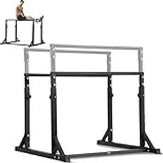 VEVOR Dip Bar, 800 lbs Capacity, Heave Duty Dip Stand Station with Adjustable Height, Fitness Workout Dip Bar Station Stabilizer Parallette Push Up St