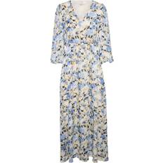 Kaffe Eva Dress - Blue/Yellow Painted Flower