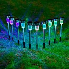 Garden Mile 10 X Solar Powered Colour Changing Led Stake Lights Path Driveway