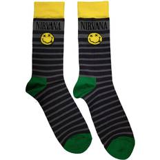 Yellow Socks Nirvana yellow grunge smile pattern ankle socks