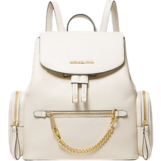 Michael Kors Beige Rugzakken Michael Kors Jet Set Medium Pebbled Leather Backpack - LT Cream