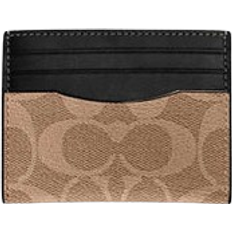 Coach Slim Id Card Case In Signature Canvas - Gunmetal/Tan