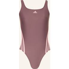 Purple - Women Swimwear Adidas 3-Stripes Swimsuit Shadow Fig Pink Spark 36&quot;