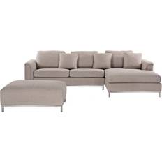 Beliani Modern Beige Linen Corner Sofa 3 Seater