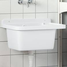 Badkamer wastafels vidaXL Wasbak Wandgemonteerd 50 x 35 x 24 cm Hars Wit