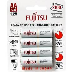 AA (LR06) - Batteries - NiMH Batteries & Chargers Fujitsu AA NiMH 1900mAh 4-pack