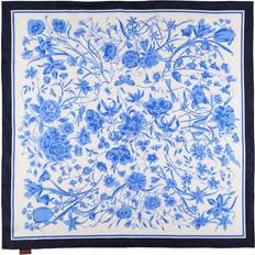 Gucci Scarfs Gucci Floral Print Silk Scarf sky Blue 01