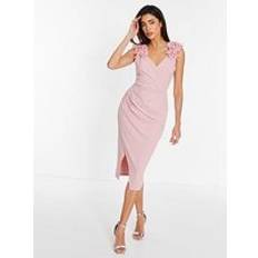 Pink - Tennis Dresses Quiz Ruffle Wrap Midi Dress Pink