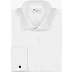 Stenströms White Superior Twill Cotton Slimline Evening Shirt 15.5