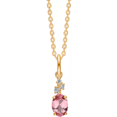 Mads Z Leonora Pendant - Gold/Pink/Diamonds