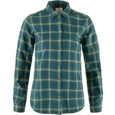 Ekologiskt material - Unisex Skjortor Fjällräven Womens Övik L/S Flannel Shirt Blå DEEP SEA-DEEP PATINA/574-679 X-small