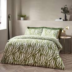 Hoem Frond Duvet Cover Green, White (200x135cm)