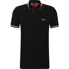 HUGO BOSS Men Polo Shirts HUGO BOSS Men's Branded Slim-Fit Polo Shirt - Black