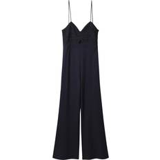 Desigual Damen Jumpsuits & Overalls Desigual Langer Jumpsuit Häkelstoff BLACK