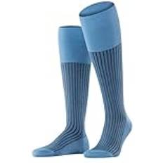 Falke herr Oxford Stripe knästrumpor ventilerande bomull förstärkta mäns knästrumpor platta sömmar för tryckfri fotspets ribbad speciell briljans business vardag par, Blå cornflower Blue 6554