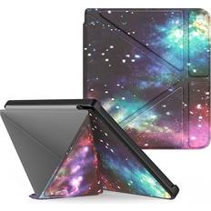 Tablet Covers MoKo Folio Case for Kobo Libra 2 E-Reader 7 inch 2021 Released, Origami Standing Shell Cover Case with Multi Angle Magnetic PC Back Cover for Kobo Libra 2 E-Reader 7 inch 2021 Released, Starry Galaxy