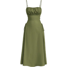 Shein MOD Ruched Bust Lace Up Side Cami Dress