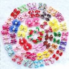 Pets Coavas 50pcs/pack Dog Hair Bows Pairs Pearl Flower Mix Grooming Mix