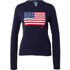 Polo Ralph Lauren Flag Cotton Crewneck Sweater - Marinblå