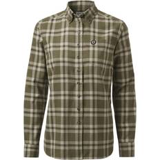 Turkise Skjorter Chevalier Chevalier W's Teal Light Flannel Shirt Olive Green Checked 36W