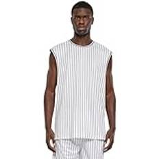 5XL - Homme Débardeurs Urban Classics Débardeur Maille Rayée - Blanc