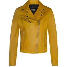 Yellow Jackets Infinity Leather Leather Classic Biker Brando Jacket-Baku Yellow