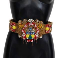 Multicoloured - Women Belts Dolce & Gabbana Floral Embellished Belt Gold