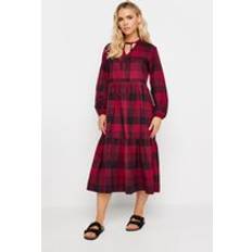 PixieGirl Red Check Tiered Midaxi Dress Petite Women's Midaxi Dresses