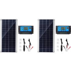 Solar Panels Tlily 2X 30W Flexible Solar Panel Solar Cells for Car RV Boat Home Roof Van Camping Solar Battery, 10A Solar Controller Module