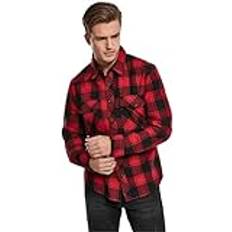 Build Your Brand Checkshirt herr röd/svart 4XL, Röd/svart