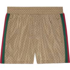 Gucci Swimwear Gucci Waterproof nylon swim shorts with GG Man Brown