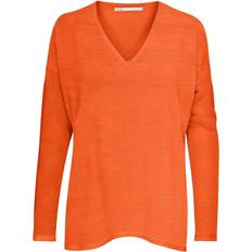 Arancione - Maglione di lana Maglioni Only Maglione da donna con scollo a V Onlamalia - Orange