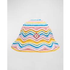 Dame - Multifargete Hatter Casablanca Multicolor Zig Zag Crochet Bucket Hat Gradient M-L