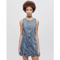 Re/Done Fray Denim Dress - Blue