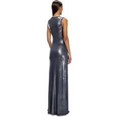 Diesel Dresses Diesel Langes Metallic Kleid mit Reißverschlussdetails - Blau