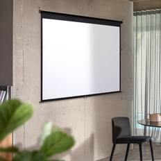 Inbox Zero White Manual Wall Mounted Projector Screen white 91.0 H x 129.0 W cm