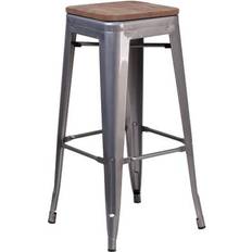 Transparent Stools Emma + Oliver 30"H Backless Coated Seating Stool